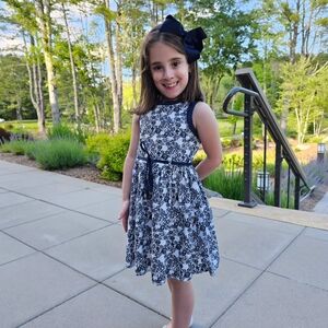 Navy and White Girls dress 3-4T